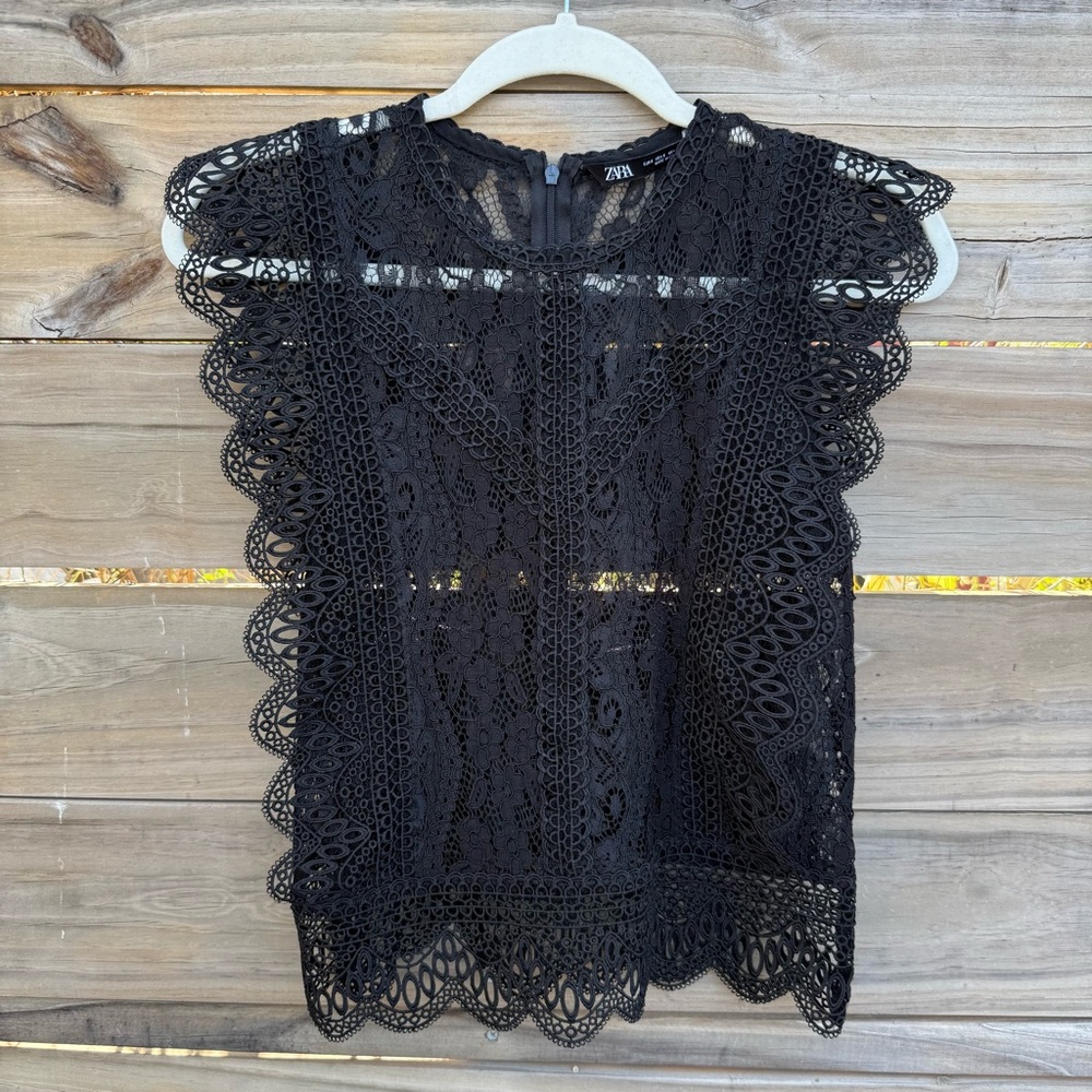 Zara Women's Black Lace Blouse